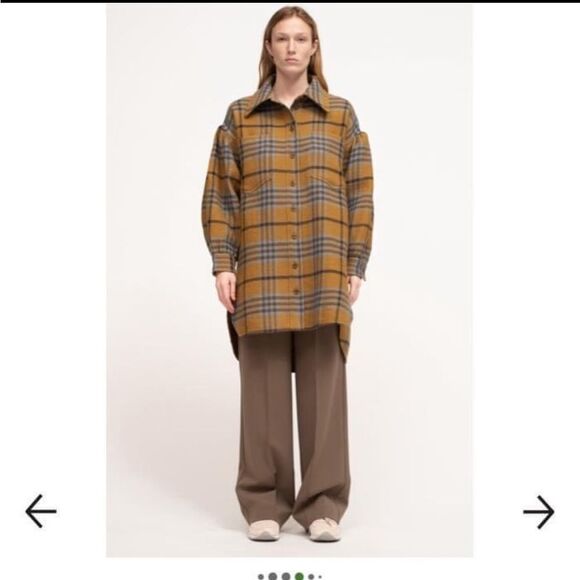 SSENSE Sea New York Adela plaid wool & cotton oversized jacket x-large shacket - Picture 3 of 12